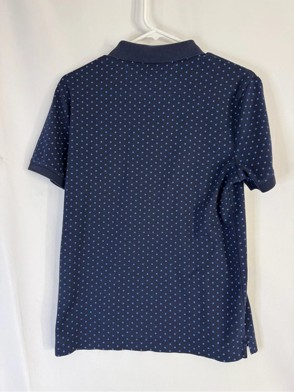 Banana Republic Navy Polo with Light Blue Dot Pattern